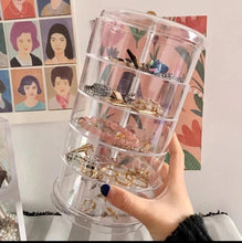 Acrylic Rotating Jewellery Holder shown from another angle (High-quality transparent acrylic)