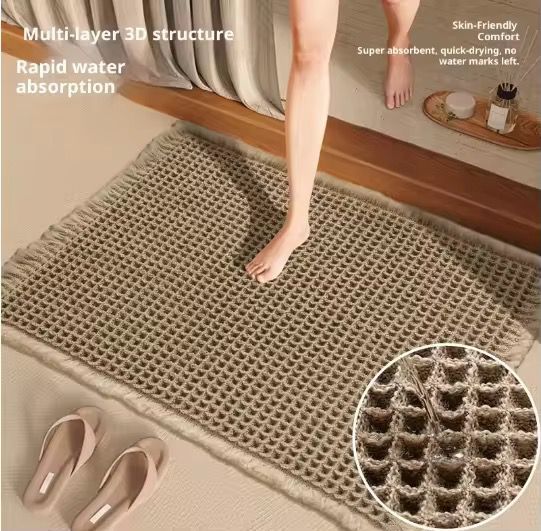 Minimalist Waffle Bathroom Door Mat — Kitchen Storage & Organisation, Arvani Home Essentials