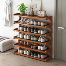 6-Layer Bamboo Shoe Rack shown from another angle (Bamboo)