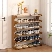 6-Layer Bamboo Shoe Rack shown from another angle (Bamboo)