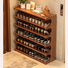 6-Layer Bamboo Shoe Rack shown from another angle (Bamboo)