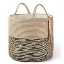 Woven Decorative Laundry / Toys Basket shown from another angle (Kitchen Storage & Organisation)