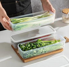 Refrigerator Herb Storage Box / Fresh Keeping Crisper Organizer with Lid shown from another angle (Kitchen Storage & Organisation)