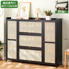 26 Pairs Wooden bamboo shoe cabinet shown from another angle (Wooden, Bamboo)