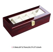 Luxurious wooden 5 slots watch case shown from another angle (Wooden)