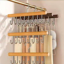 New Wooden Plank Multipurpose 8-Hook Hanger shown from another angle (Wooden)