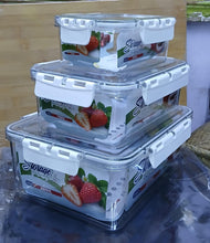 3 pieces acrylic fridge storage containers shown from another angle (Acrylic)
