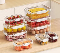 3 pieces acrylic fridge storage containers shown from another angle (Acrylic)