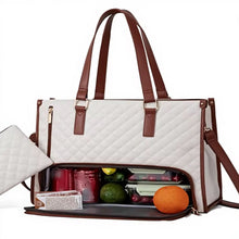 Quilted Large Capacity 15.6” Business Laptop Tote Bag with Insulated Lunch Compartment shown from another angle (Kitchen Storage & Organisation)