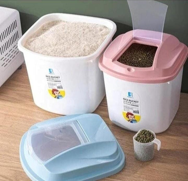 Rice/cereal bucket with measuring cup — Kitchen Storage & Organisation, Arvani Home Essentials