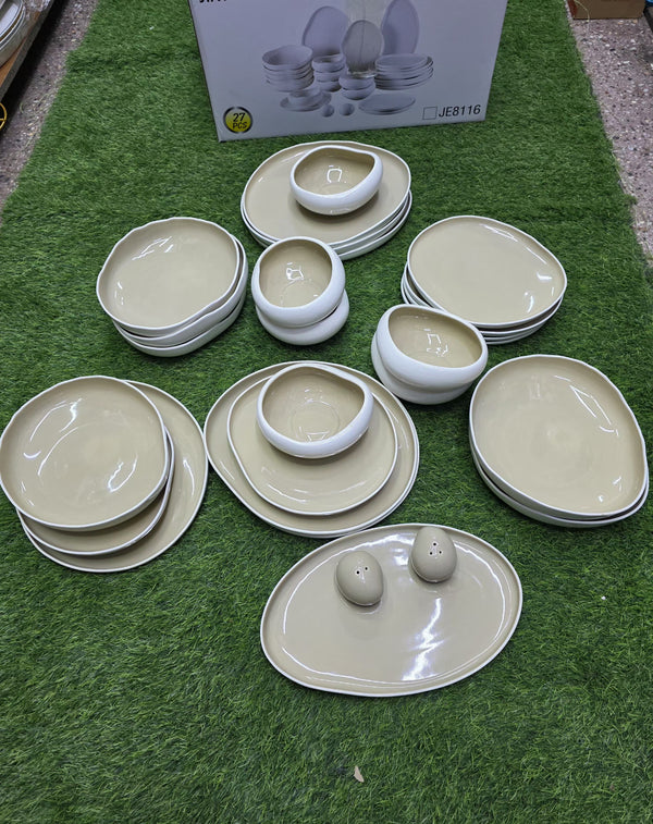 27Pc Elegant European Double Glazed Porcelain Dinner set — Porcelain, Arvani Home Essentials