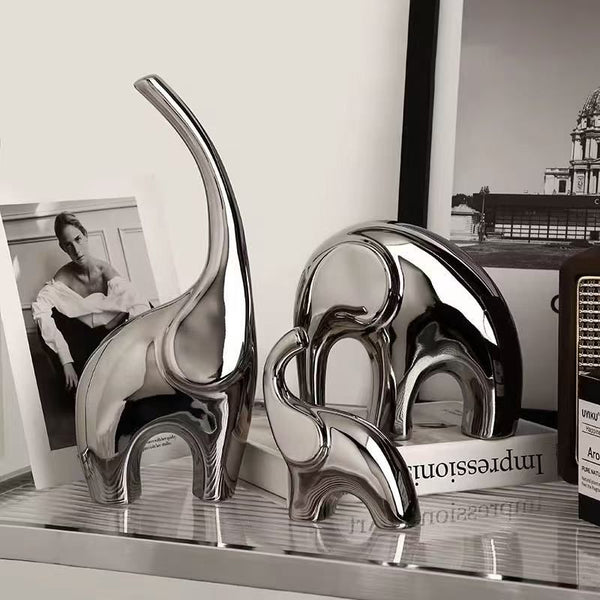 Luxury 3pcs Elephant Home Décor Set — Premium Ceramic, Arvani Home Essentials