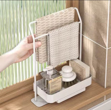 Metallic Sink Caddy shown from another angle (Kitchen Storage & Organisation)