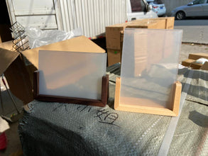 Acrylic Photo Frame with wooden base shown from another angle (Acrylic, Wooden)