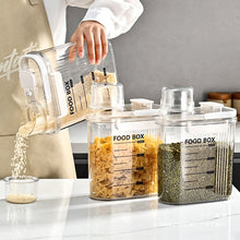 Airtight transparent food storage container with easy-press lid and measuring scale shown from another angle (Kitchen Storage & Organisation)