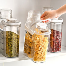 Airtight transparent food storage container with easy-press lid and measuring scale shown from another angle (Kitchen Storage & Organisation)