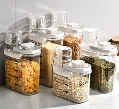 Airtight transparent food storage container with easy-press lid and measuring scale — Kitchen Storage & Organisation, Arvani Home Essentials