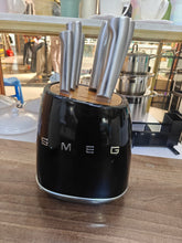 SMEG KNIFE SET shown from another angle (Black, Cream & White)