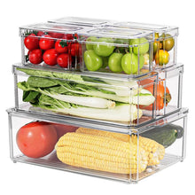 7pc BPA-Free Stackable Acrylic Fridge Organizer shown from another angle (Acrylic)