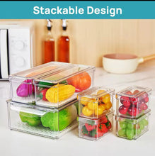 7pc BPA-Free Stackable Acrylic Fridge Organizer shown from another angle (Acrylic)