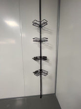 Telescopic corner bathroom organizer with shelves shown from another angle (Bathroom & Laundry Storage)