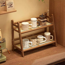 Wicker style Bamboo countertop storage rack — Bamboo, Arvani Home Essentials