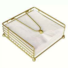Metallic serviette holder shown from another angle (Dinnerware)