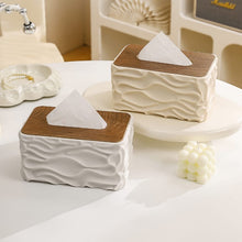 Luxury Wave Texture Tissue Box / Serviette Holder shown from another angle (Dinnerware)