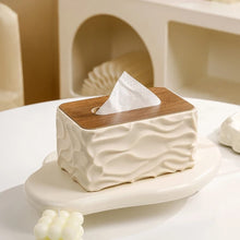 Luxury Wave Texture Tissue Box / Serviette Holder shown from another angle (Dinnerware)