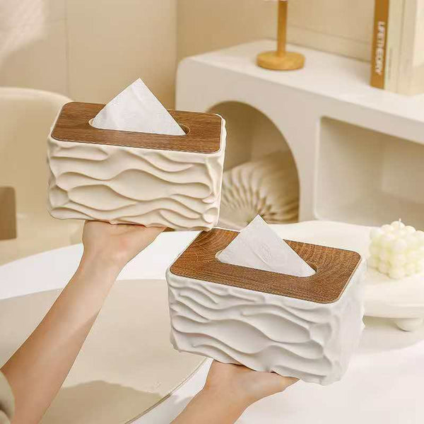 Luxury Wave Texture Tissue Box / Serviette Holder — Dinnerware, Arvani Home Essentials