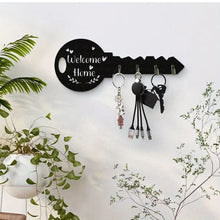 Wall mounted decorative wooden key organizer shown from another angle (Wooden)