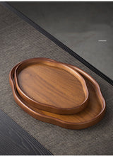 2PC Wooden Decorative Serving Tray Set shown from another angle (Wood)