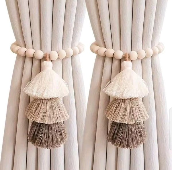 2Pcs Luxury Tassel Beaded Magnetic Curtain Tie backs — Office & Desk Organisation, Arvani Home Essentials