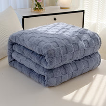 Luxury Textured Fleece Blanket shown from another angle (Bedroom)
