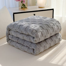 Luxury Textured Fleece Blanket shown from another angle (Bedroom)