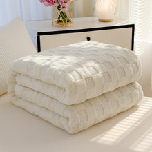 Luxury Textured Fleece Blanket shown from another angle (Bedroom)