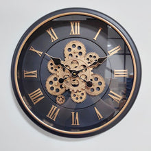 16 inches creative dynamic gear wall clock — black, bronze, Arvani Home Essentials