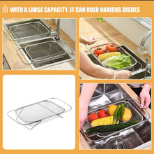 Stainless Steel Expandable Over-The-Sink Colander shown from another angle (Stainless steel)