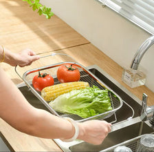 Stainless Steel Expandable Over-The-Sink Colander shown from another angle (Stainless steel)