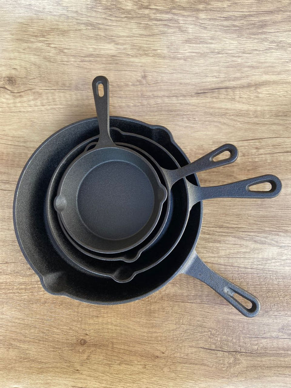 4Pcs Set Cast Iron Frying Pan Cooking skillet Pan — 100% cast iron, Arvani Home Essentials