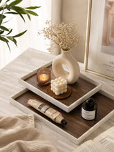 3PC Premium Wooden Serving Trays shown from another angle (Wooden)