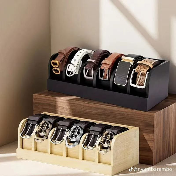 6 Slot Premium bamboo belt organizer — Bamboo, Arvani Home Essentials