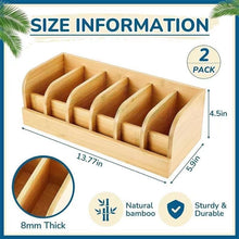 6 Slot Premium bamboo belt organizer shown from another angle (Bamboo)