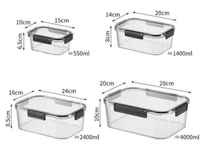 4pcs Food Storage / Fridge containers shown from another angle (PET)