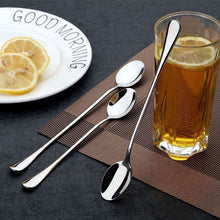 6-Piece Heavy Gauge Long Tea Spoon Set shown from another angle (Stainless steel)