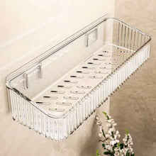 Acrylic wall mounted bathroom organizer shown from another angle (Premium acrylic)
