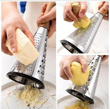4-Sided Stainless Steel Kitchen Grater with Wooden Handle — Stainless Steel, Arvani Home Essentials