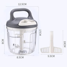 1000ml Manual Vegetable Chopper & Garlic Cutter shown from another angle (BPA-Free PS Plastic)