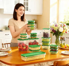 17PC Food Storage Containers with Lids shown from another angle (Food-grade plastic)