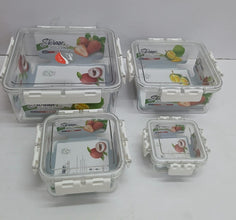 4 in 1 Transparent Airtight Pantry Boxes shown from another angle (Premium Acrylic)
